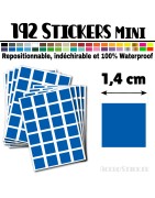 192 Carrés 1,4 cm - Stickers mini gommettes