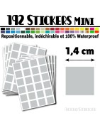 192 Carrés 1,4 cm - Stickers mini gommettes