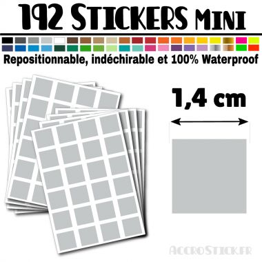 192 Carrés 1,4 cm - Stickers mini gommettes