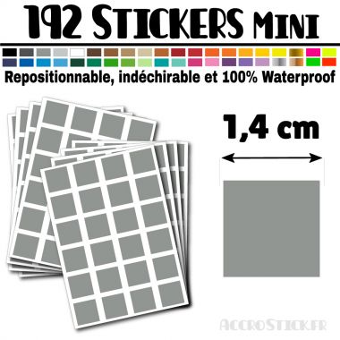 192 Carrés 1,4 cm - Stickers mini gommettes