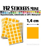 192 Carrés 1,4 cm - Stickers mini gommettes
