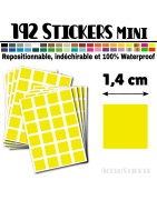 192 Carrés 1,4 cm - Stickers mini gommettes