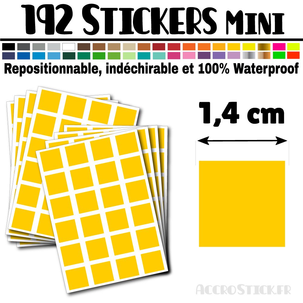 192 Carrés 1,4 cm - Stickers mini gommettes 192 Carrés 1,4 cm - Stickers mini gommettes