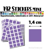 192 Carrés 1,4 cm - Stickers mini gommettes