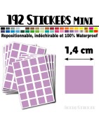 192 Carrés 1,4 cm - Stickers mini gommettes