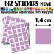 192 Carrés 1,4 cm - Stickers mini gommettes