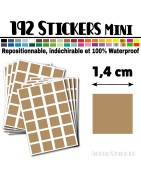 192 Carrés 1,4 cm - Stickers mini gommettes