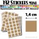 192 Carrés 1,4 cm - Stickers mini gommettes