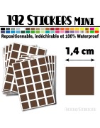 192 Carrés 1,4 cm - Stickers mini gommettes