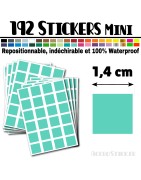 192 Carrés 1,4 cm - Stickers mini gommettes