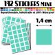 192 Carrés 1,4 cm - Stickers mini gommettes