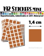 192 Carrés 1,4 cm - Stickers mini gommettes