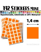 192 Carrés 1,4 cm - Stickers mini gommettes