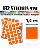 192 Carrés 1,4 cm - Stickers mini gommettes