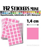192 Carrés 1,4 cm - Stickers mini gommettes
