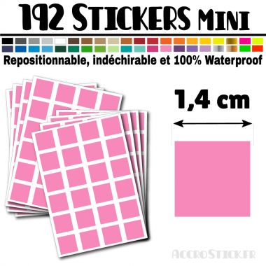 192 Carrés 1,4 cm - Stickers mini gommettes