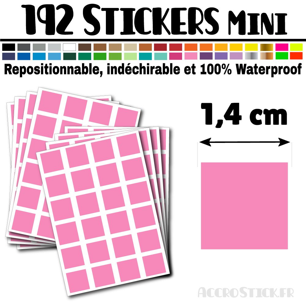 192 Carrés 1,4 cm - Stickers mini gommettes 192 Carrés 1,4 cm - Stickers mini gommettes