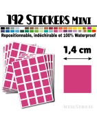 192 Carrés 1,4 cm - Stickers mini gommettes
