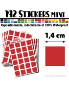 192 Carrés 1,4 cm - Stickers mini gommettes