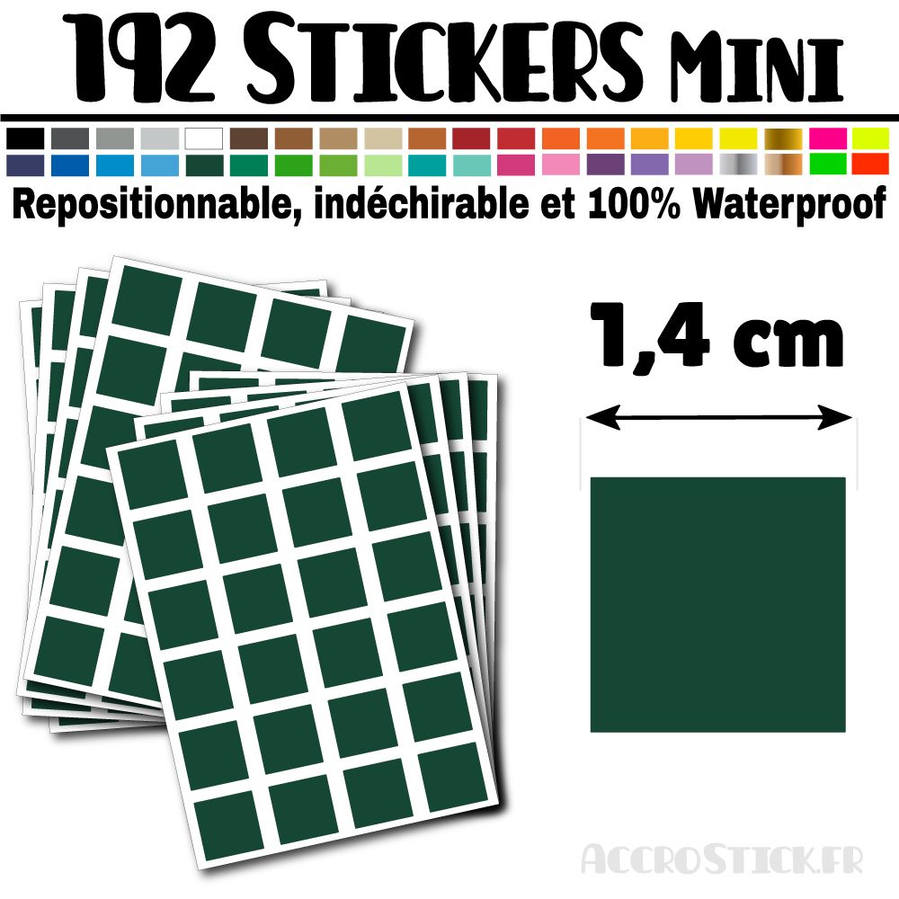 192 Carrés 1,4 cm - Stickers mini gommettes 192 Carrés 1,4 cm - Stickers mini gommettes