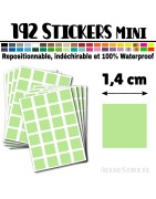 192 Carrés 1,4 cm - Stickers mini gommettes