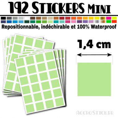 192 Carrés 1,4 cm - Stickers mini gommettes