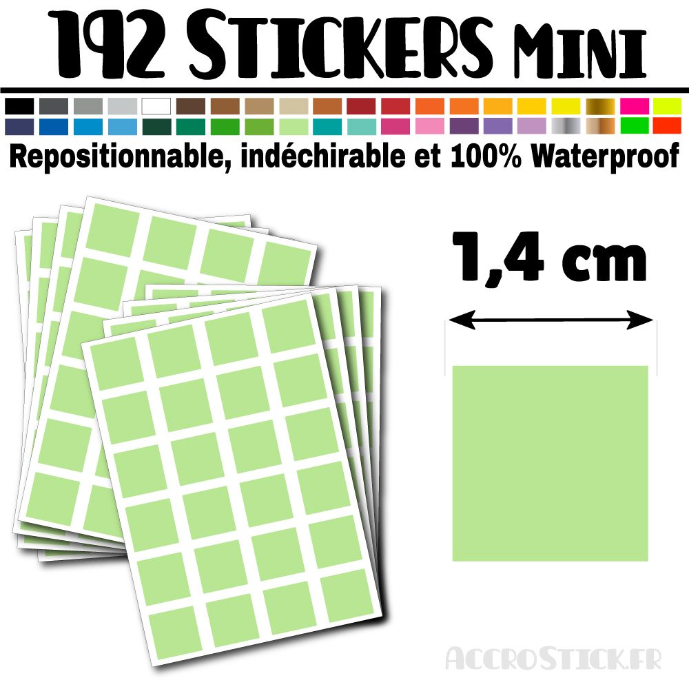 192 Carrés 1,4 cm - Stickers mini gommettes 192 Carrés 1,4 cm - Stickers mini gommettes