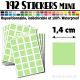192 Carrés 1,4 cm - Stickers mini gommettes