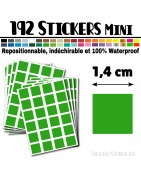 192 Carrés 1,4 cm - Stickers mini gommettes