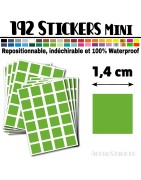 192 Carrés 1,4 cm - Stickers mini gommettes