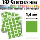 192 Carrés 1,4 cm - Stickers mini gommettes