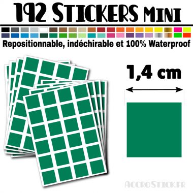 192 Carrés 1,4 cm - Stickers mini gommettes
