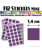 192 Carrés 1,4 cm - Stickers mini gommettes