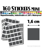 160 Carrés 1,6 cm - Stickers mini gommettes
