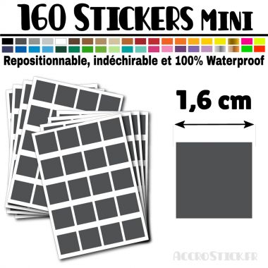 160 Carrés 1,6 cm - Stickers mini gommettes