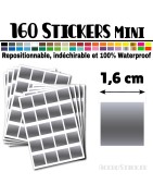 160 Carrés 1,6 cm - Stickers mini gommettes