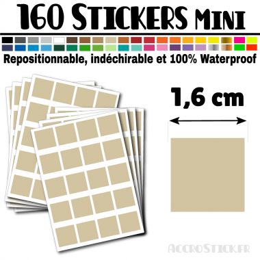 160 Carrés 1,6 cm - Stickers mini gommettes
