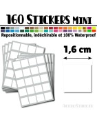 160 Carrés 1,6 cm - Stickers mini gommettes