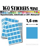 160 Carrés 1,6 cm - Stickers mini gommettes