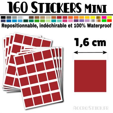 160 Carrés 1,6 cm - Stickers mini gommettes