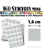 160 Carrés 1,6 cm - Stickers mini gommettes