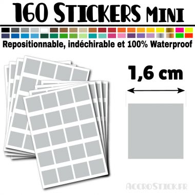 160 Carrés 1,6 cm - Stickers mini gommettes