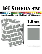 160 Carrés 1,6 cm - Stickers mini gommettes