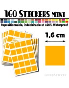 160 Carrés 1,6 cm - Stickers mini gommettes