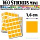 160 Carrés 1,6 cm - Stickers mini gommettes