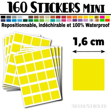 160 Carrés 1,6 cm - Stickers mini gommettes