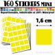 160 Carrés 1,6 cm - Stickers mini gommettes