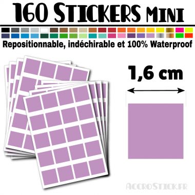 160 Carrés 1,6 cm - Stickers mini gommettes