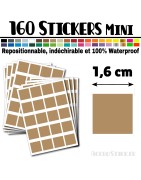 160 Carrés 1,6 cm - Stickers mini gommettes