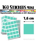 160 Carrés 1,6 cm - Stickers mini gommettes